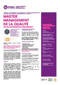 Plaquette Master Management de la Qualité