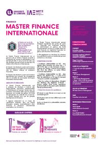 Plaquette Master Finance Internationale